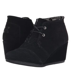 Toms Black Suede Ankle Boot
